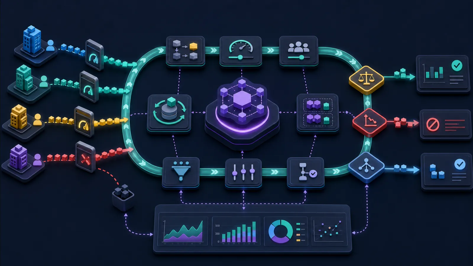 Feedback loop connecting AI usage, quality, cost and SaaS product limits