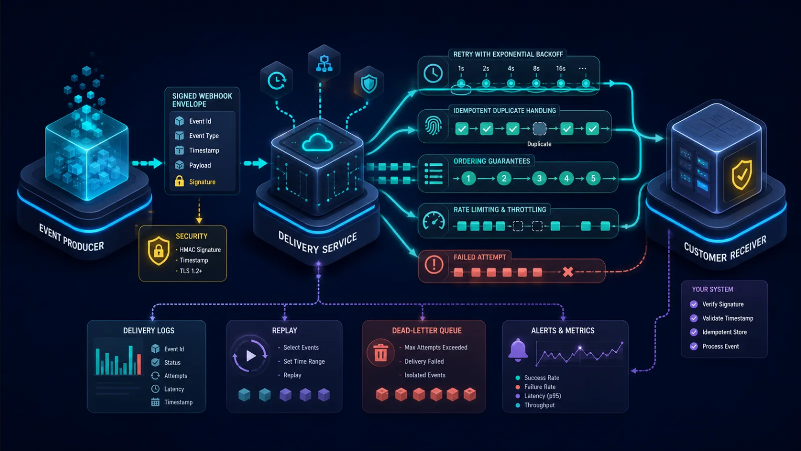 Reliable webhook delivery flow