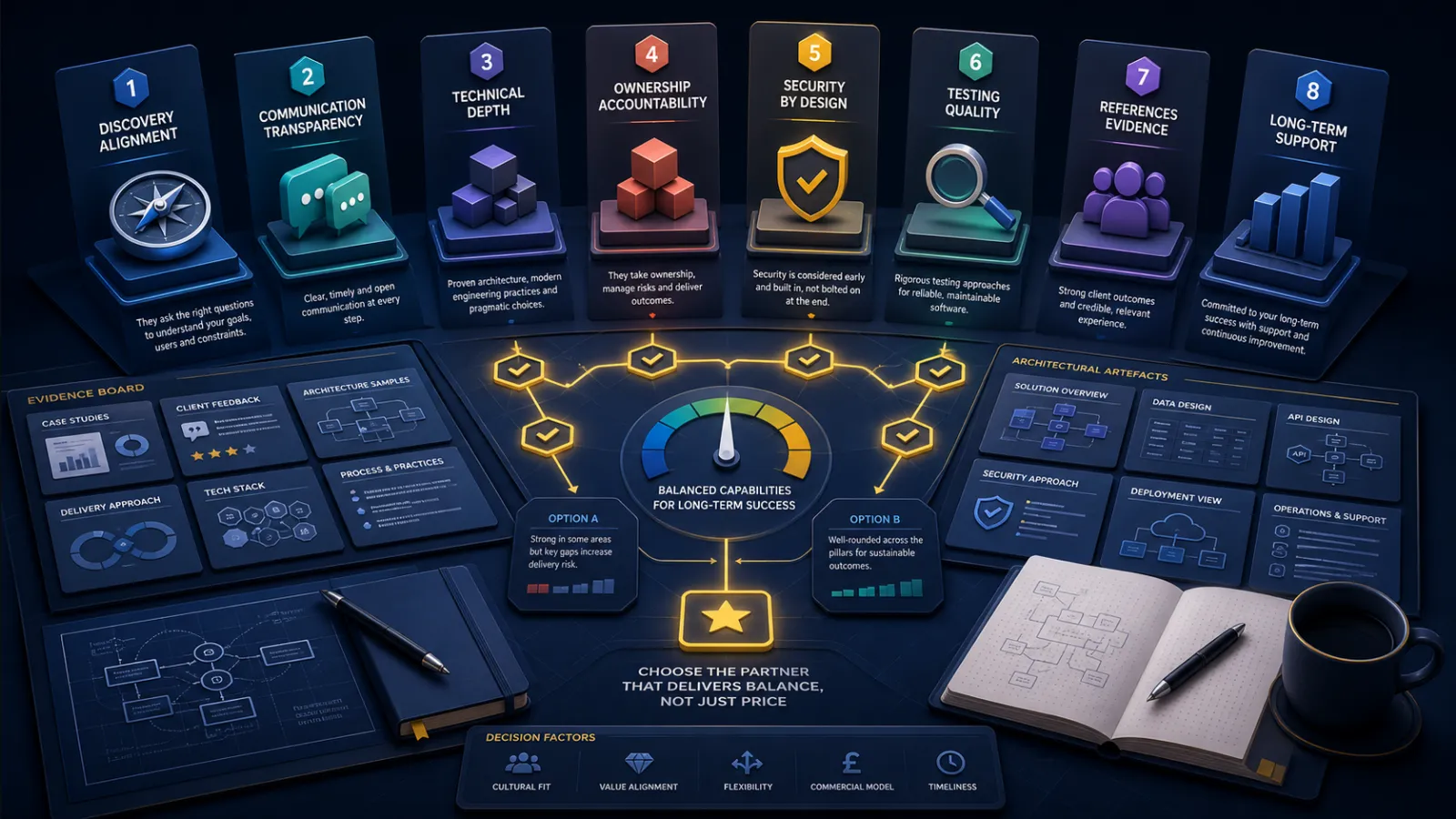 Evidence-based scorecard for evaluating software development partners