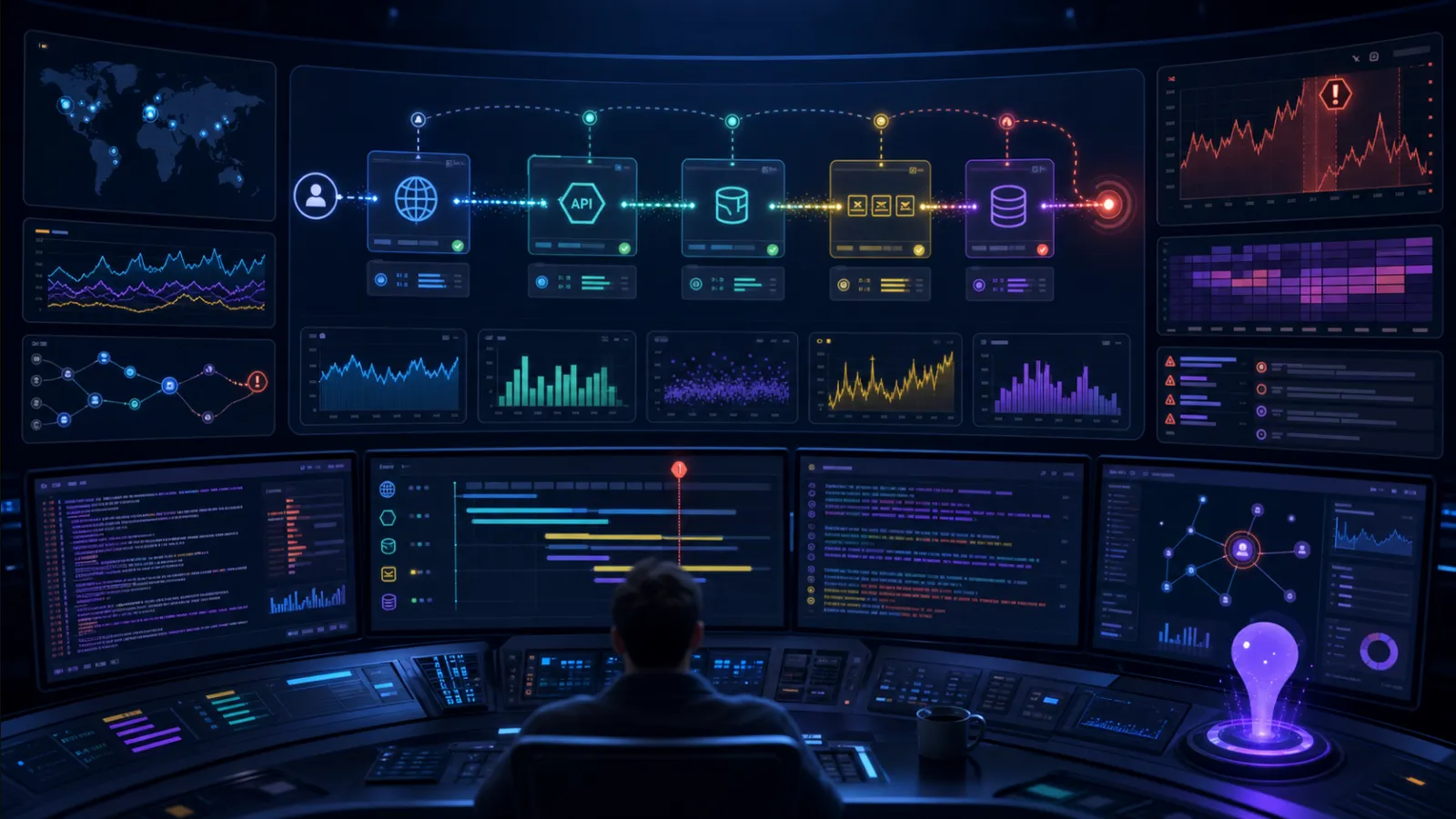 Operations dashboard monitoring a cloud application